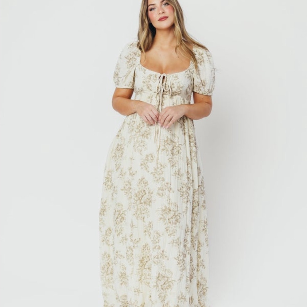 Floral Cream Maxi Dress